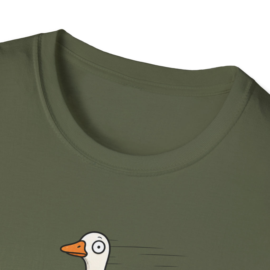 Help Is On The Way T-Shirt — Cute Goose on Scooter Graphic Tee