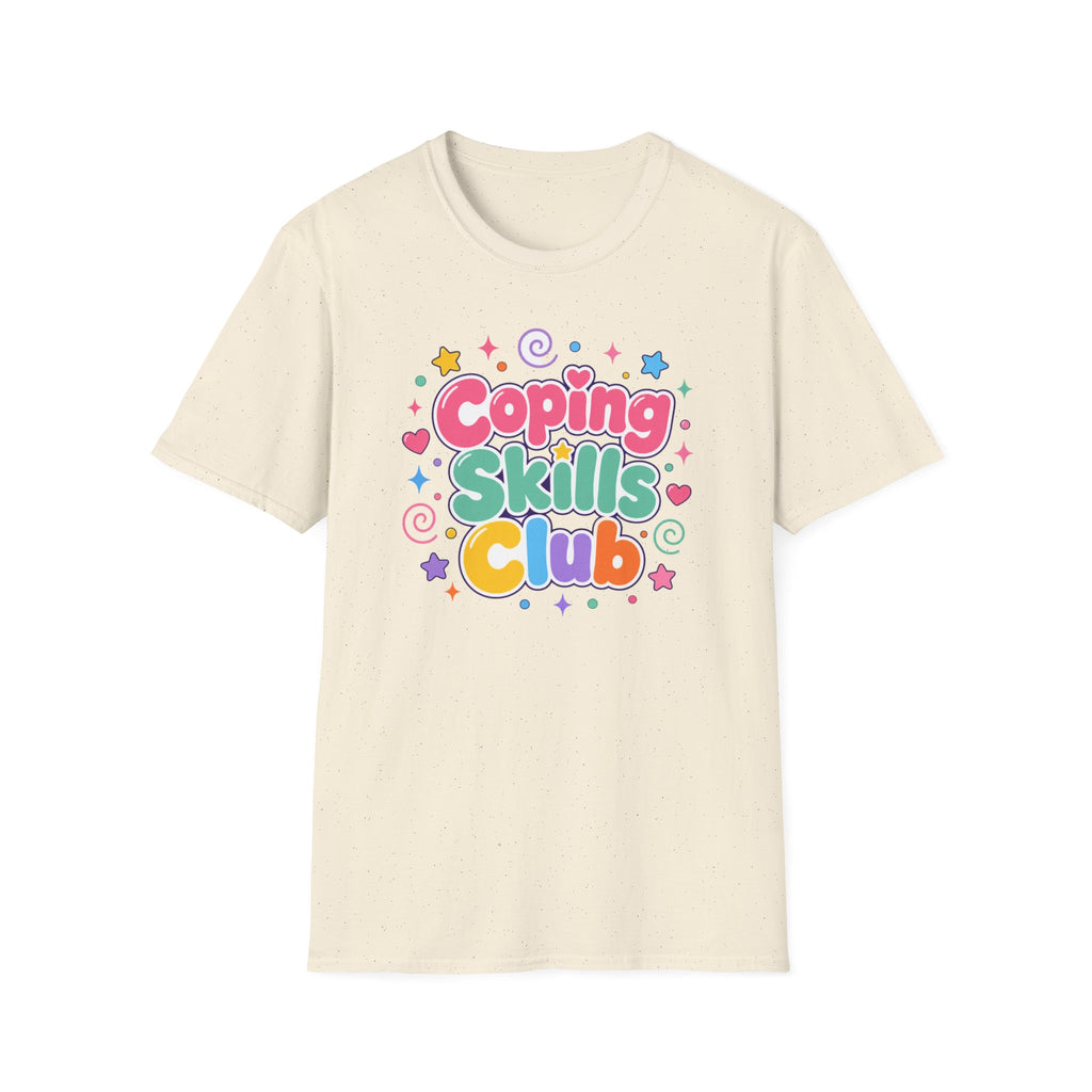Coping Skills Club T-Shirt — Cute Pastel Mental Health Tee