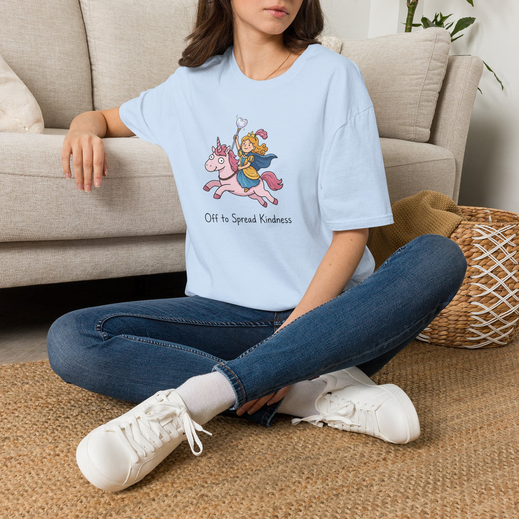 Unicorn Princess T‑Shirt — "Off to Spread Kindness" Cute Fantasy Tee