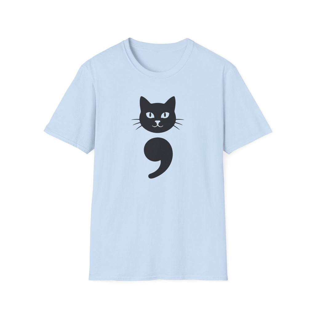 Cat Semicolon T‑Shirt — Mental Health Awareness Cat Tee