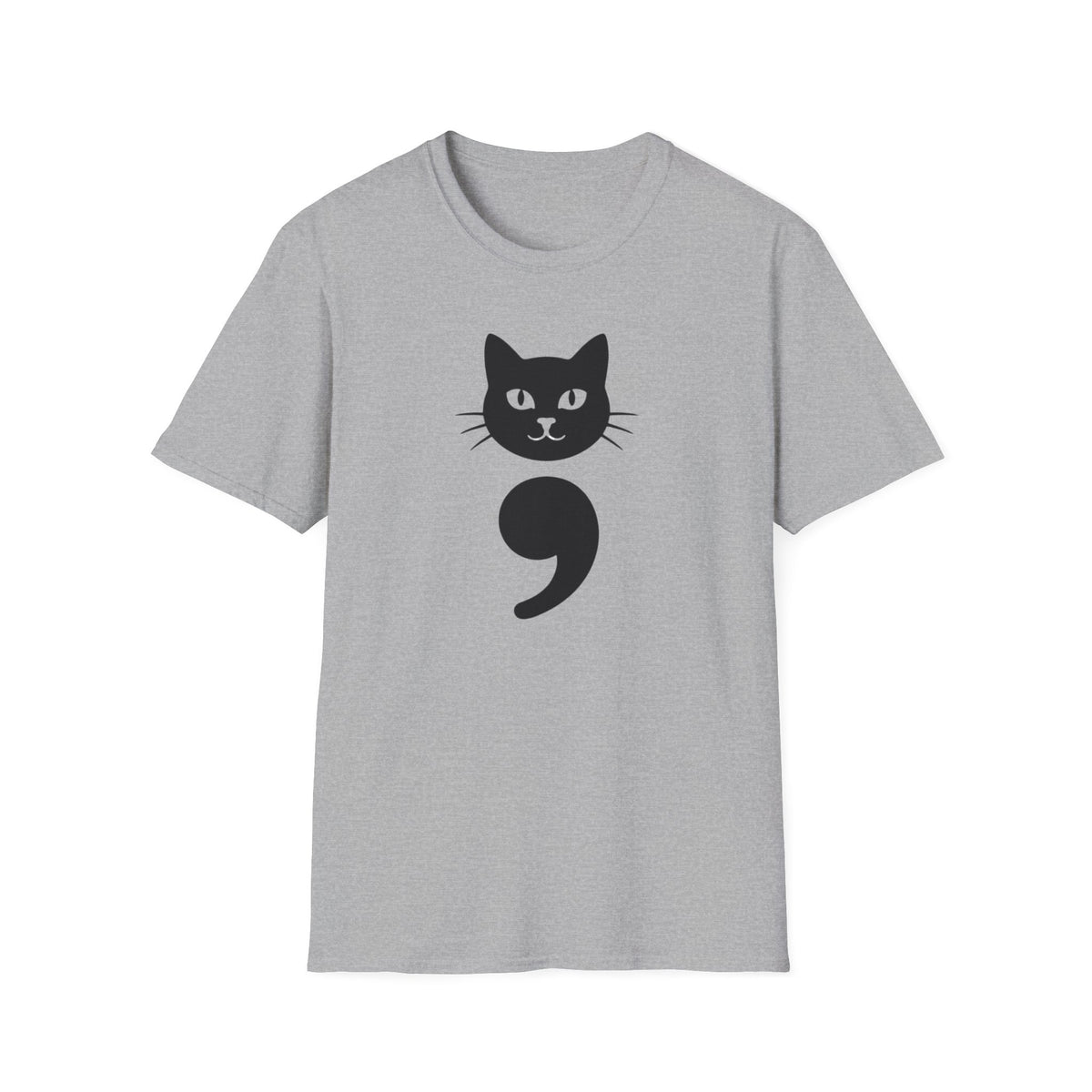 Cat Semicolon T‑Shirt — Mental Health Awareness Cat Tee