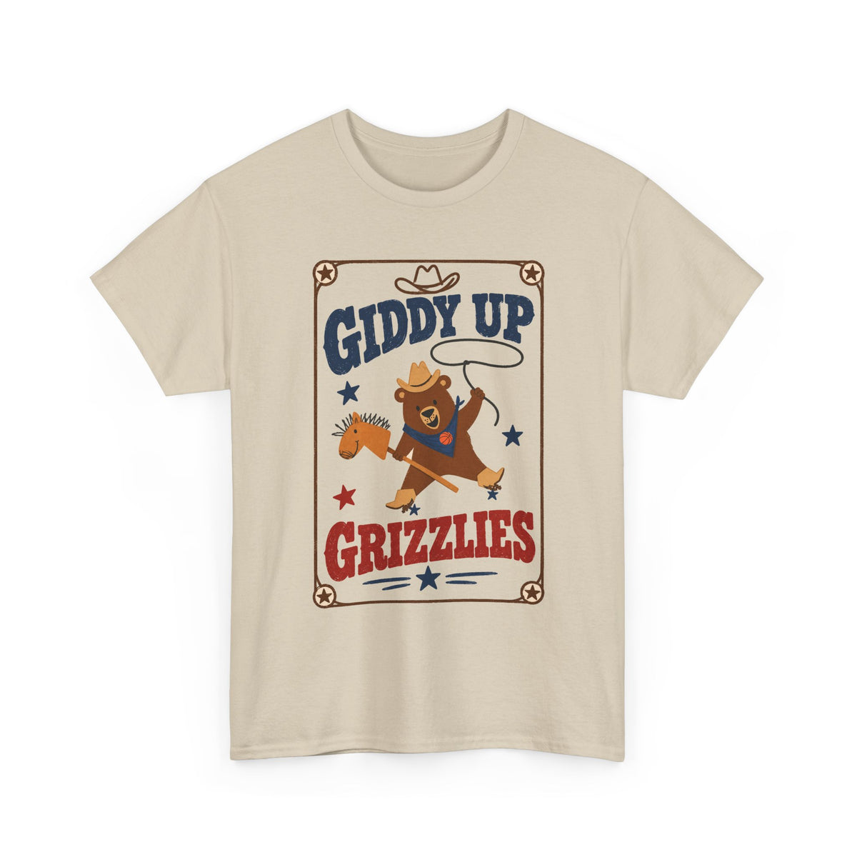 Giddy Up Grizzlies Tee - Vintage Cowboy Bear Graphic T-Shirt