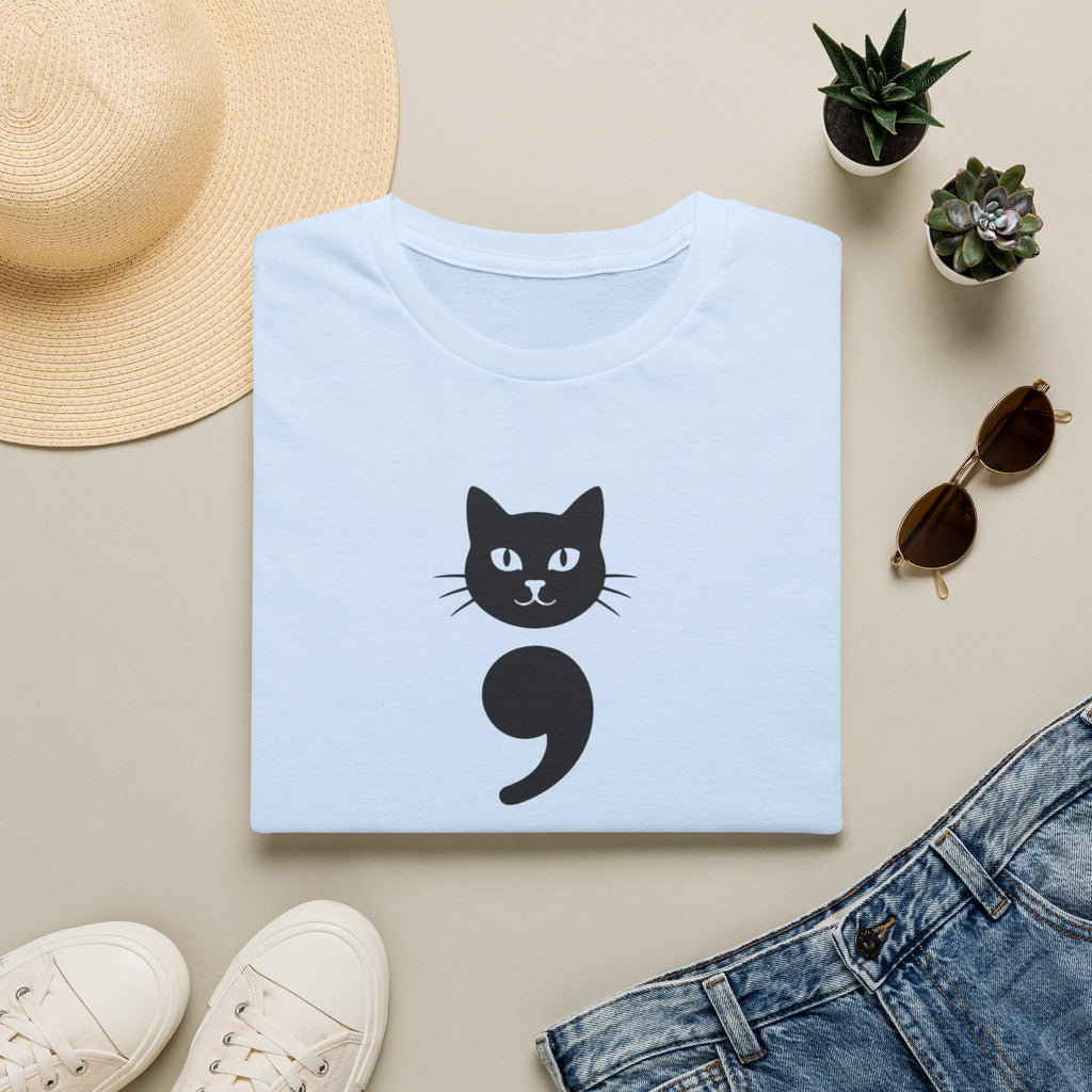 Cat Semicolon T‑Shirt — Mental Health Awareness Cat Tee