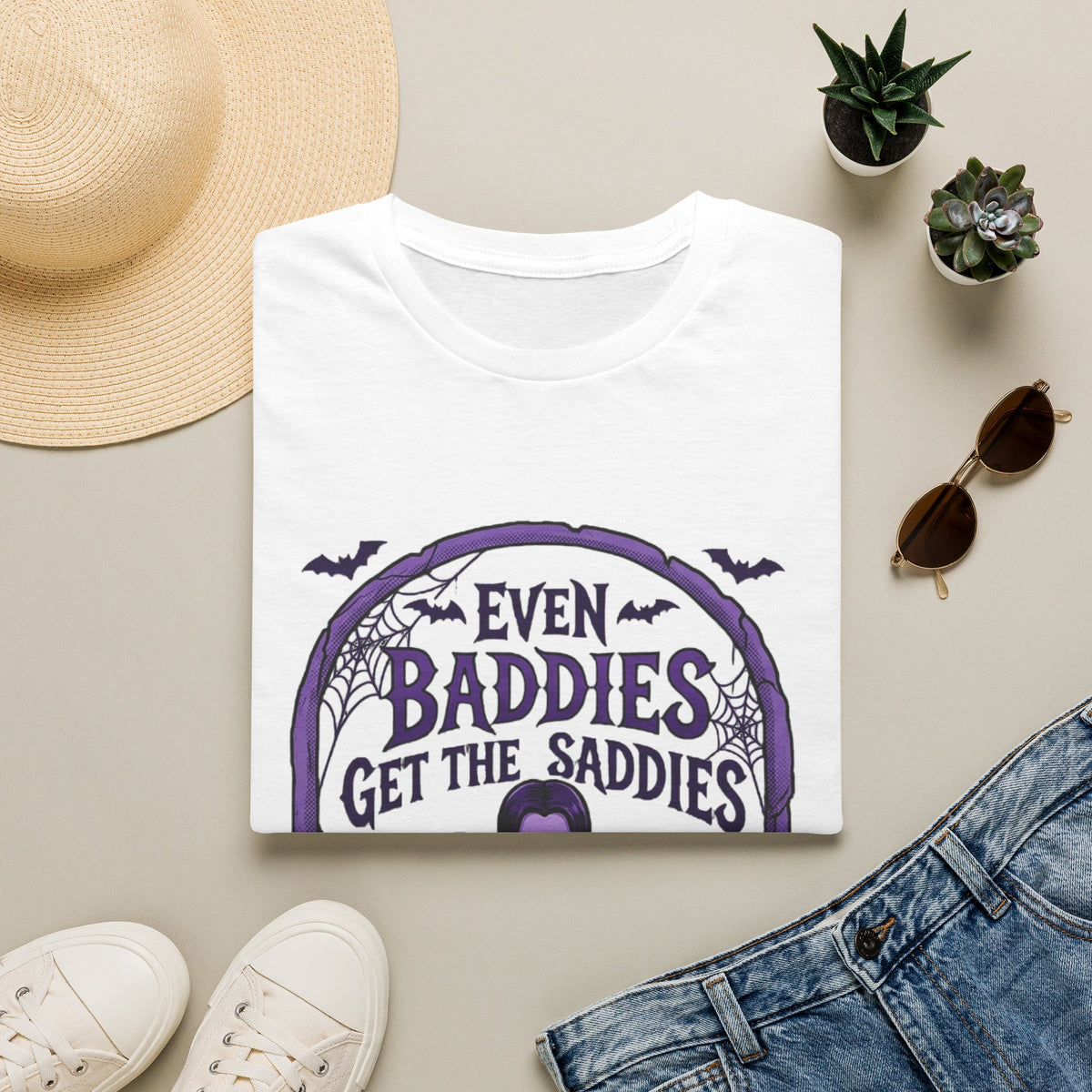 Even Baddies Get the Saddies T-Shirt — Gothic Halloween Sad Girl Tee