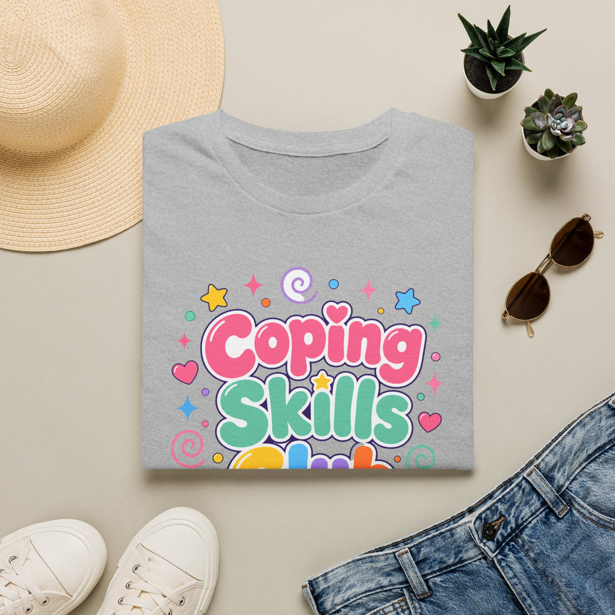 Coping Skills Club T-Shirt — Cute Pastel Mental Health Tee
