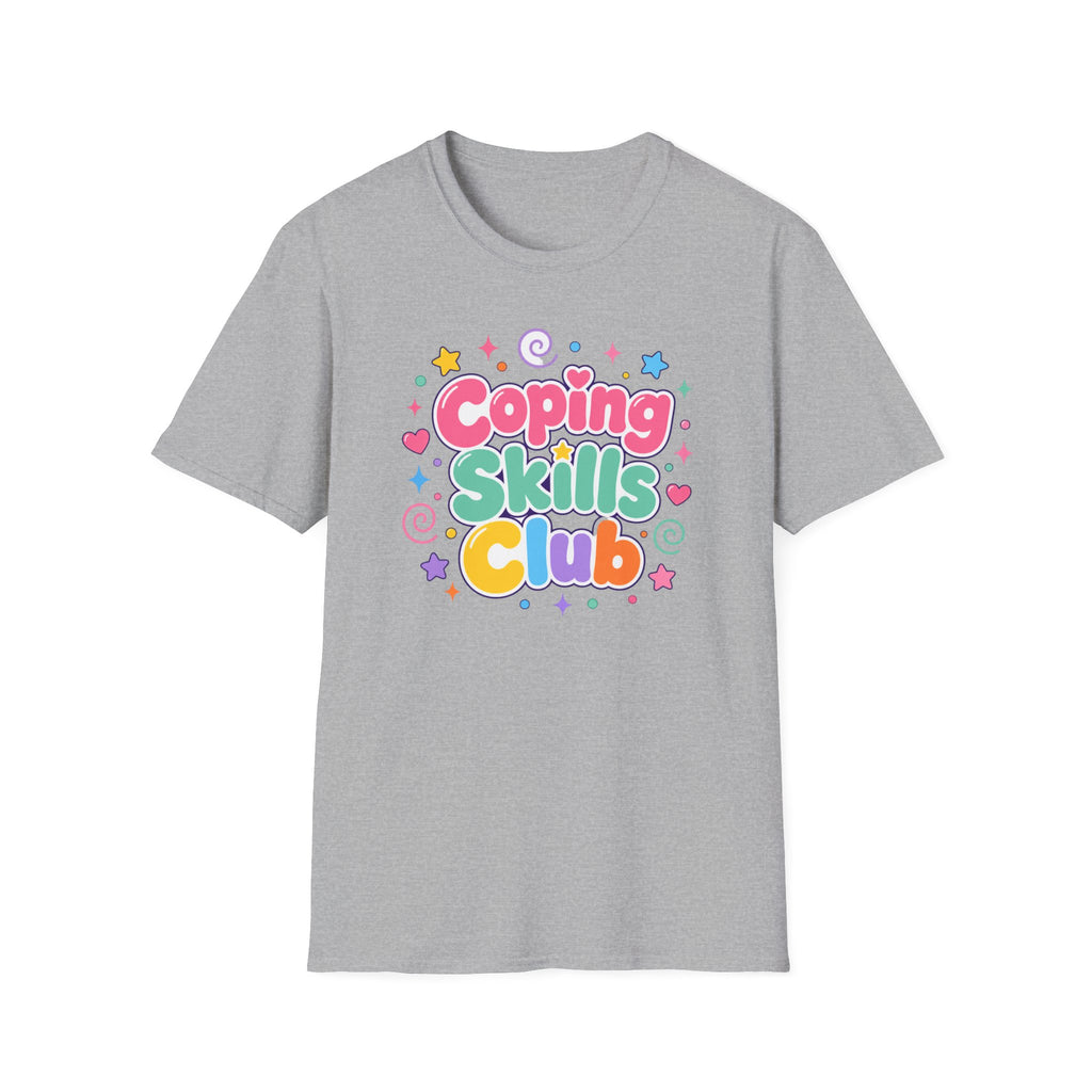Coping Skills Club T-Shirt — Cute Pastel Mental Health Tee