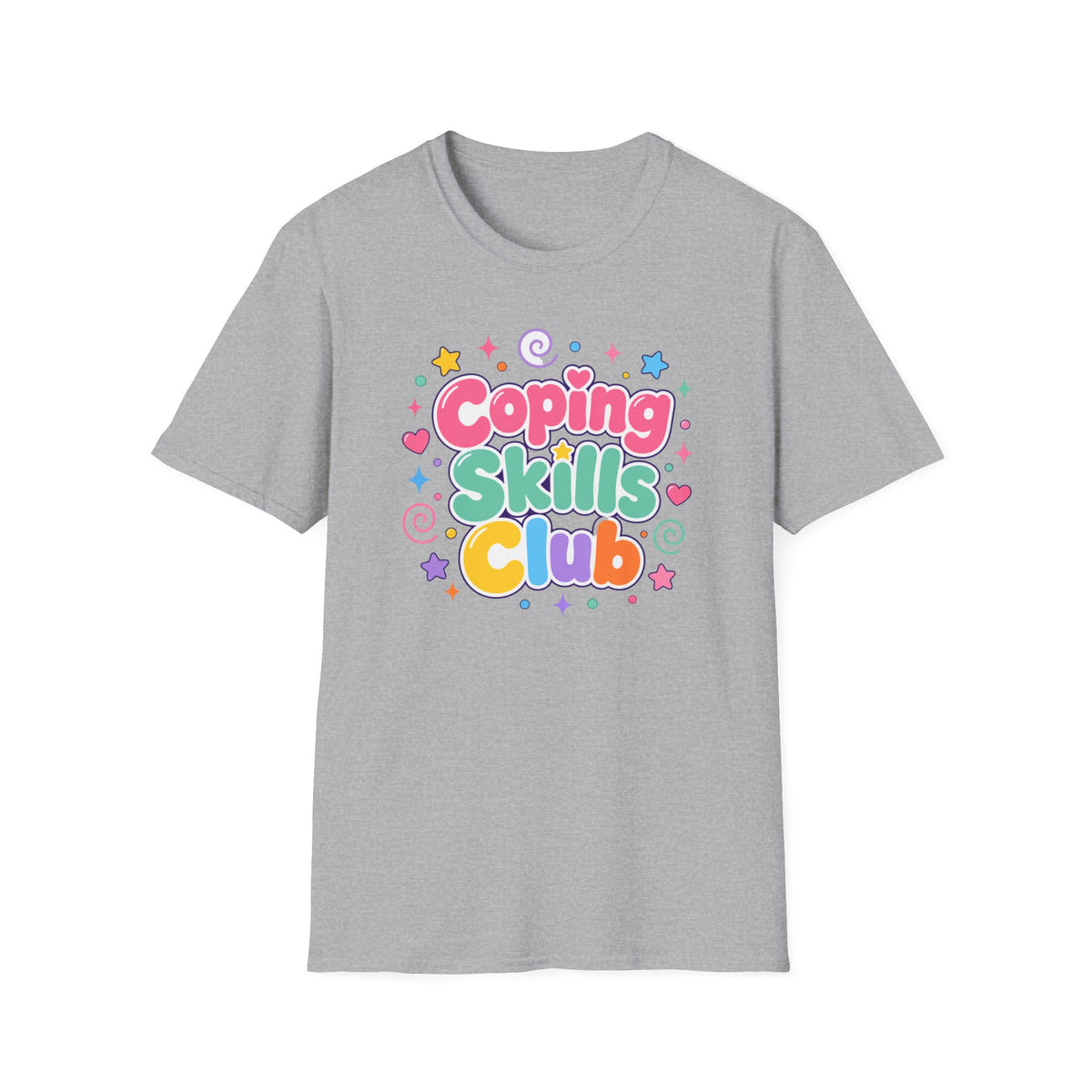 Coping Skills Club T-Shirt — Cute Pastel Mental Health Tee