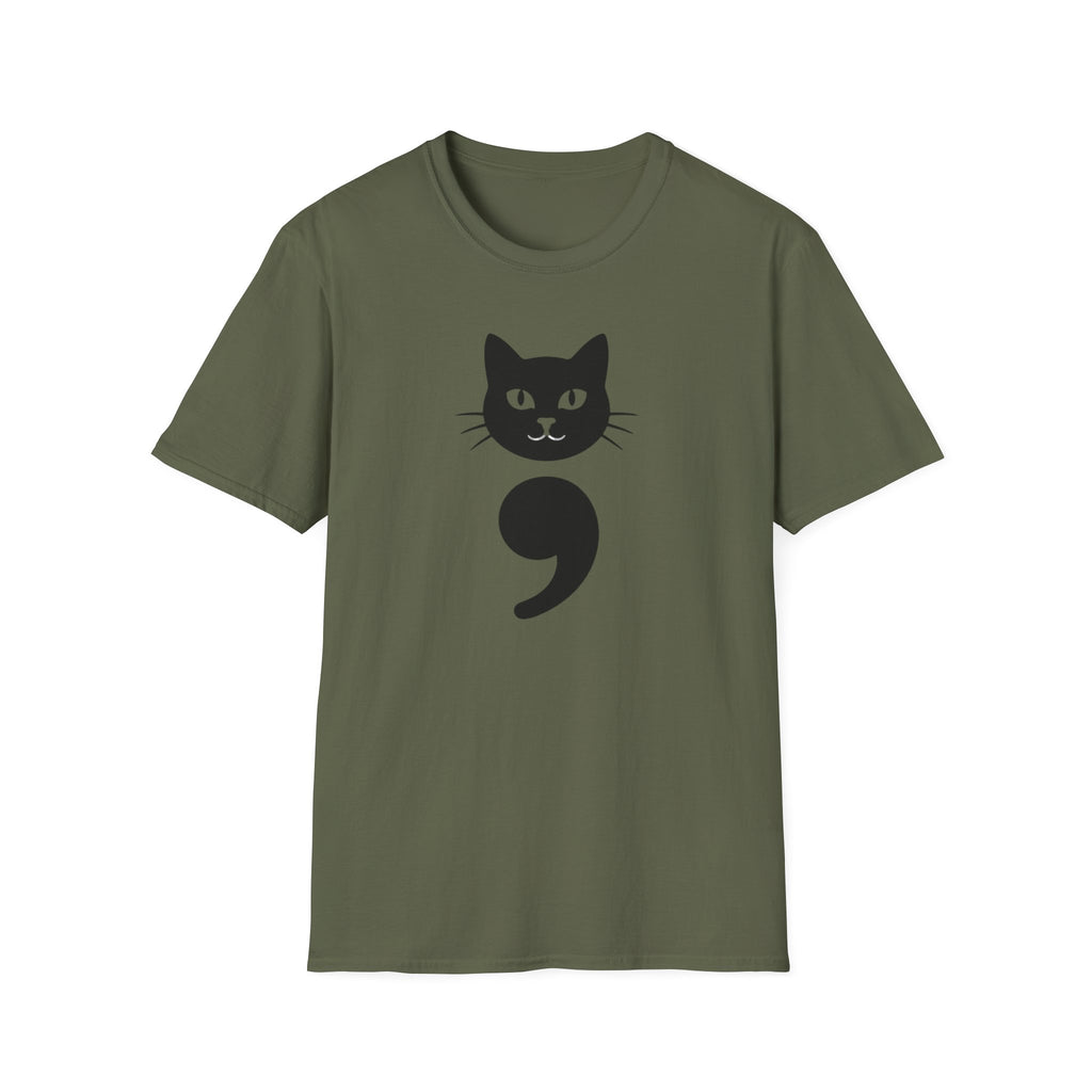 Cat Semicolon T‑Shirt — Mental Health Awareness Cat Tee