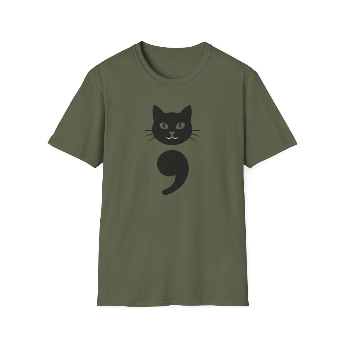 Cat Semicolon T‑Shirt — Mental Health Awareness Cat Tee