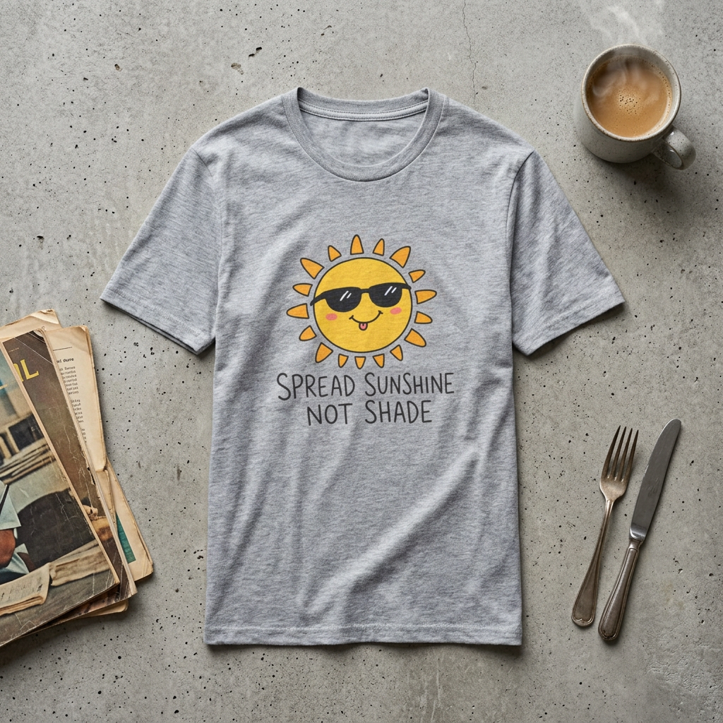 Sunshine Tee — "Spread Sunshine Not Shade" Cute Sunglasses Sun T-Shirt