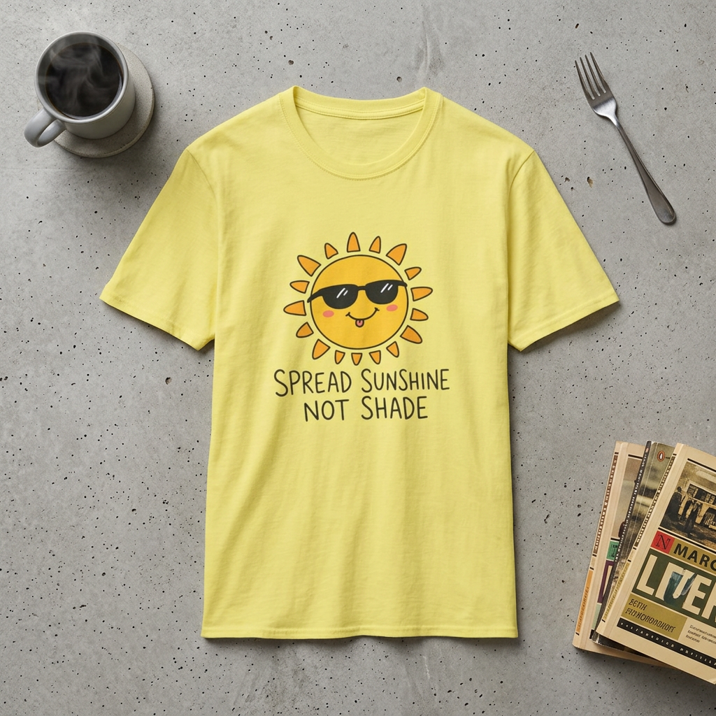 Sunshine Tee — "Spread Sunshine Not Shade" Cute Sunglasses Sun T-Shirt