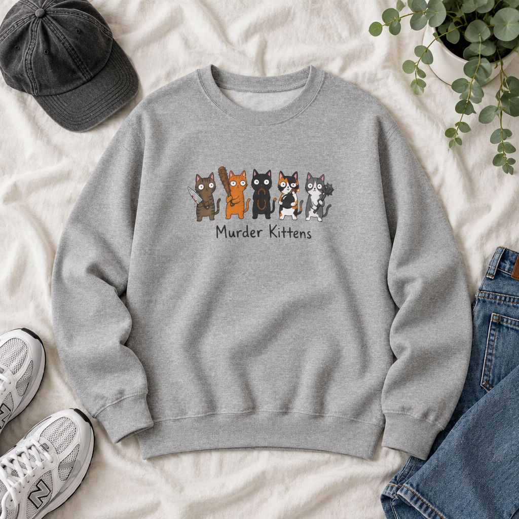 Funny Kittens Cat Lover Crewneck Sweatshirt