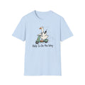 Help Is On The Way T-Shirt — Cute Goose on Scooter Graphic Tee