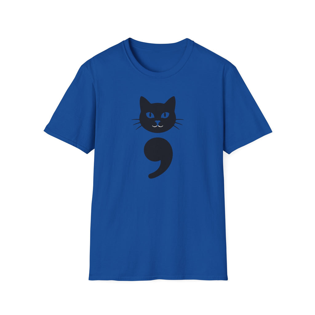 Cat Semicolon T‑Shirt — Mental Health Awareness Cat Tee