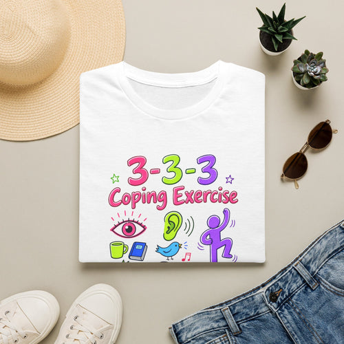 3-3-3 Rule Coping Skills T-Shirt in White – TalkTees