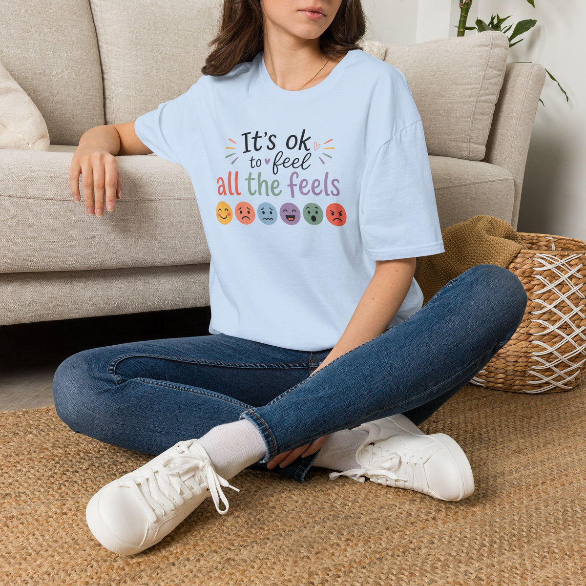 It’s OK to Feel All the Feels T‑Shirt — Mental Health Awareness Tee