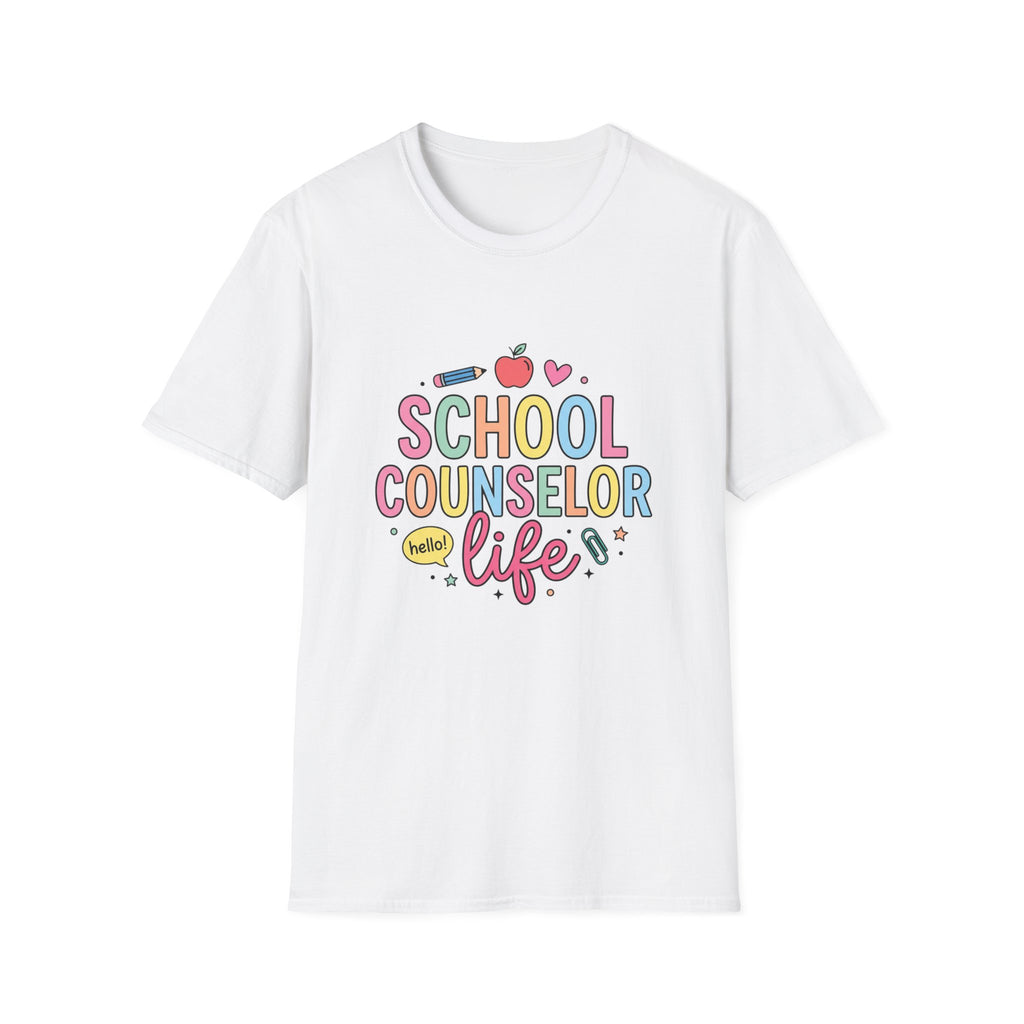 School Counselor Life T-Shirt — Cute Apple & Pencil Design