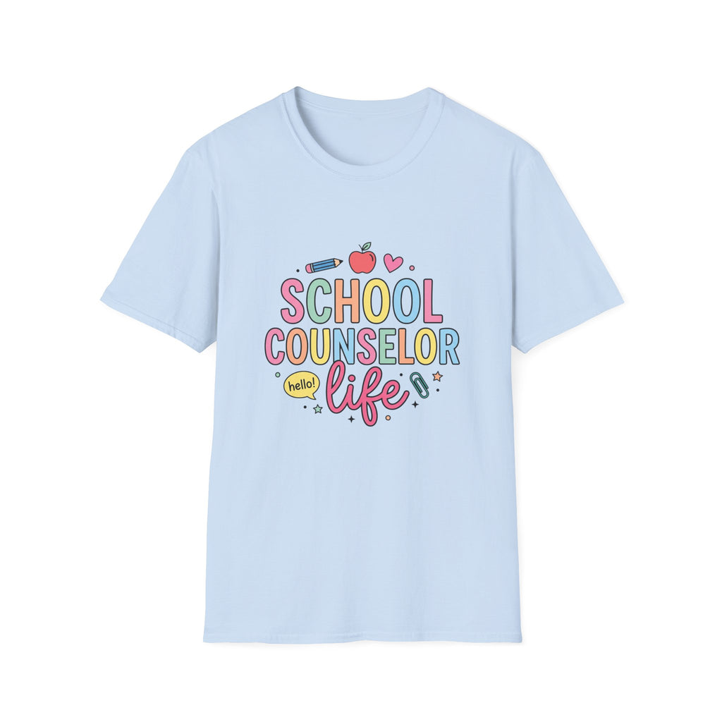 School Counselor Life T-Shirt — Cute Apple & Pencil Design