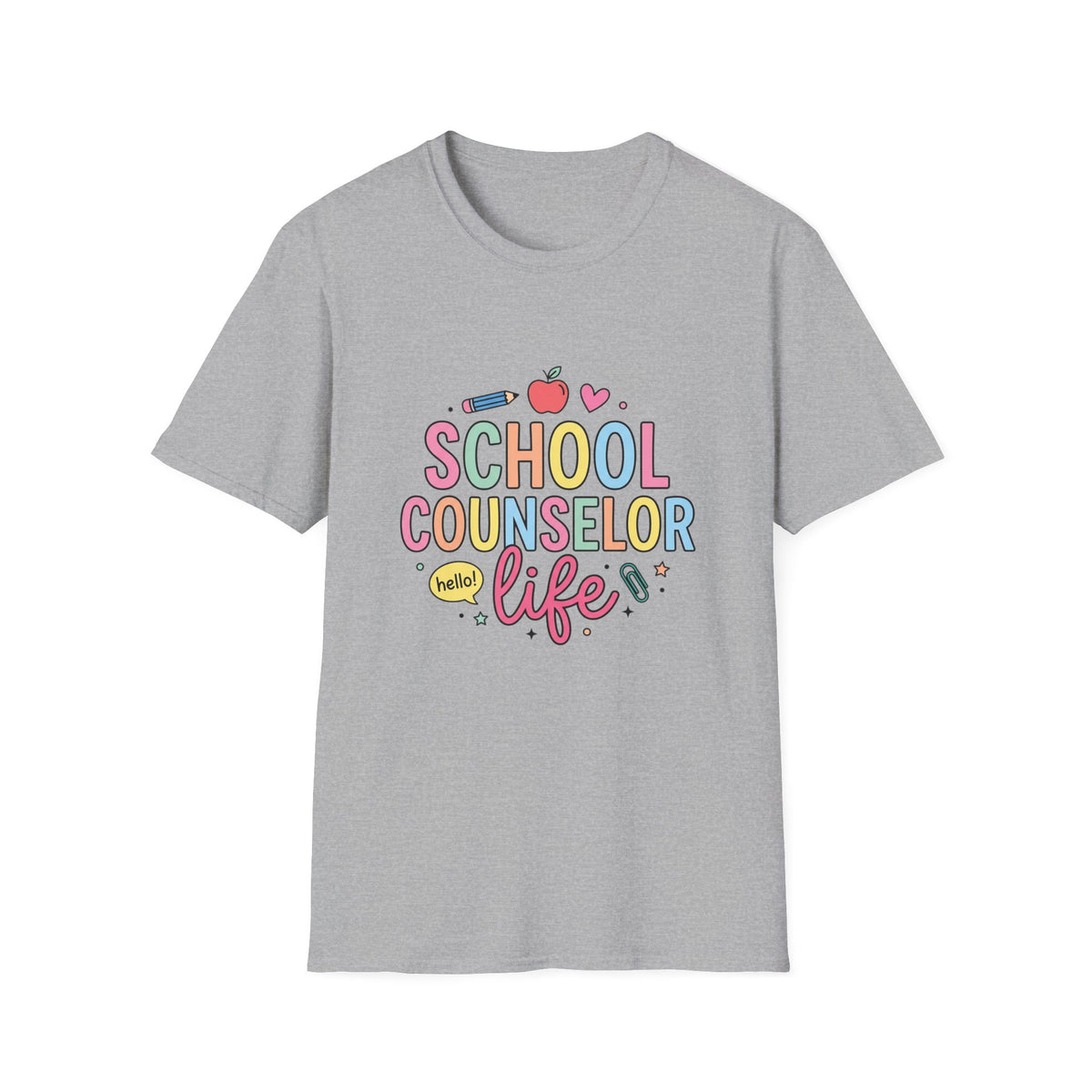 School Counselor Life T-Shirt — Cute Apple & Pencil Design