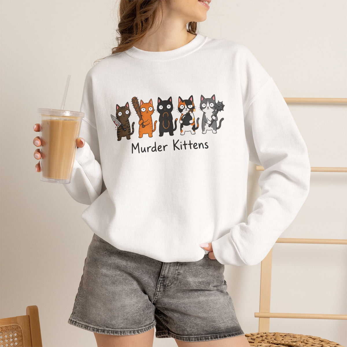 Funny Kittens Cat Lover Crewneck Sweatshirt