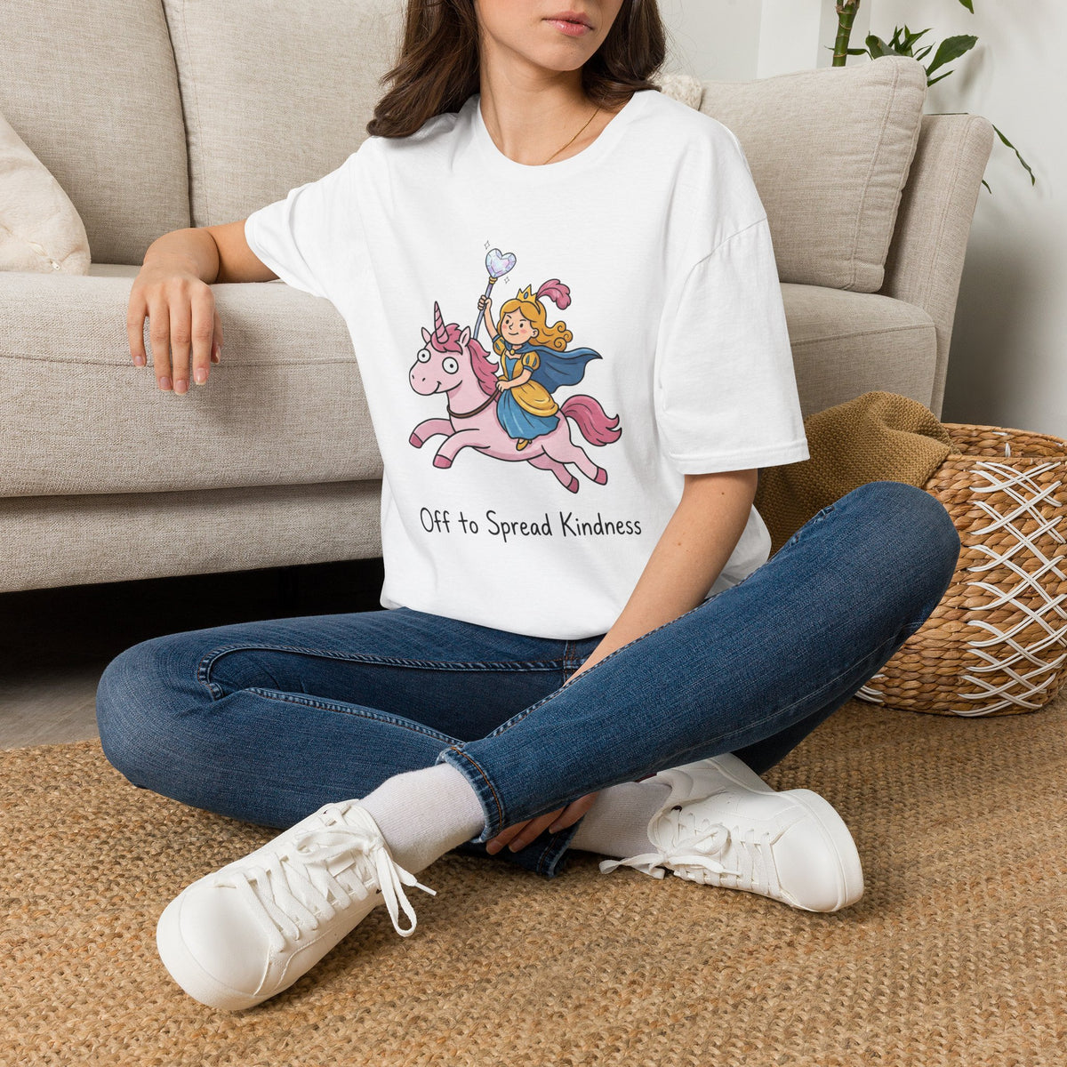 Unicorn Princess T‑Shirt — "Off to Spread Kindness" Cute Fantasy Tee