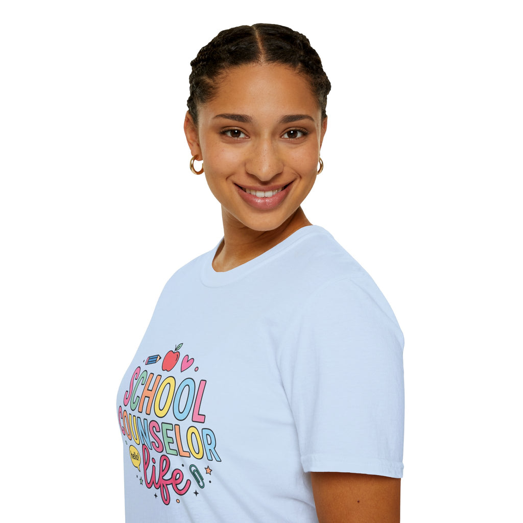 School Counselor Life T-Shirt — Cute Apple & Pencil Design