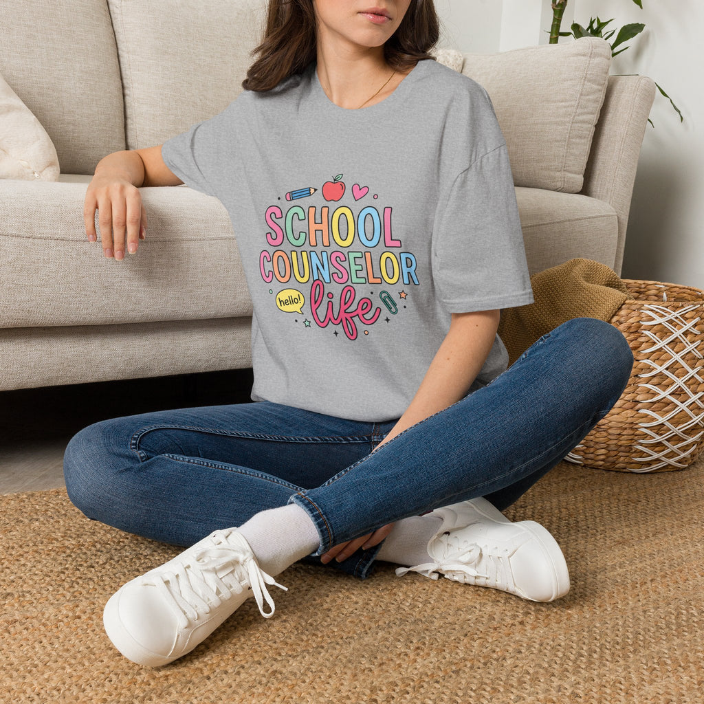 School Counselor Life T-Shirt — Cute Apple & Pencil Design