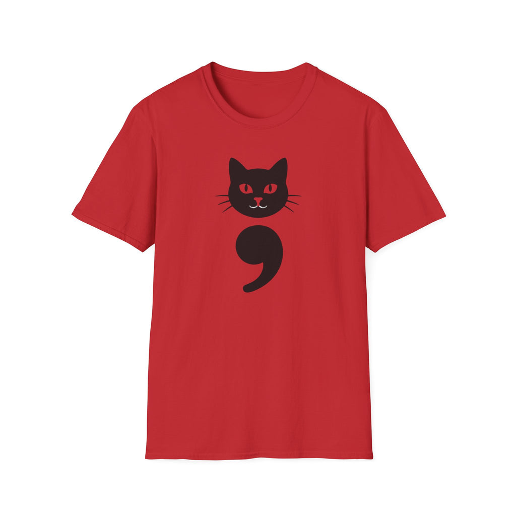 Cat Semicolon T‑Shirt — Mental Health Awareness Cat Tee