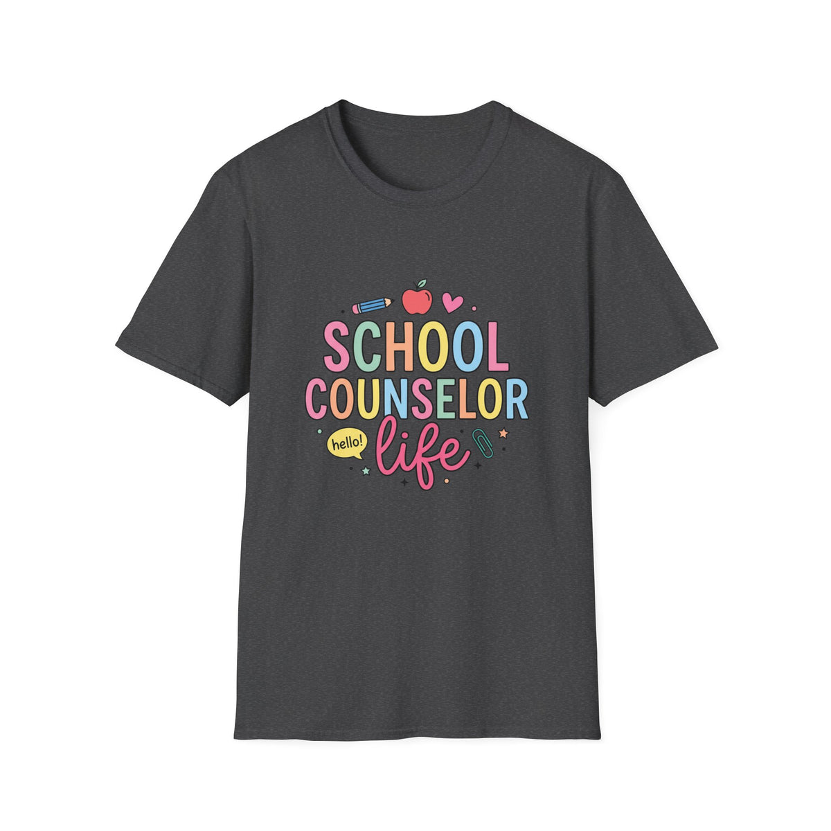 School Counselor Life T-Shirt — Cute Apple & Pencil Design