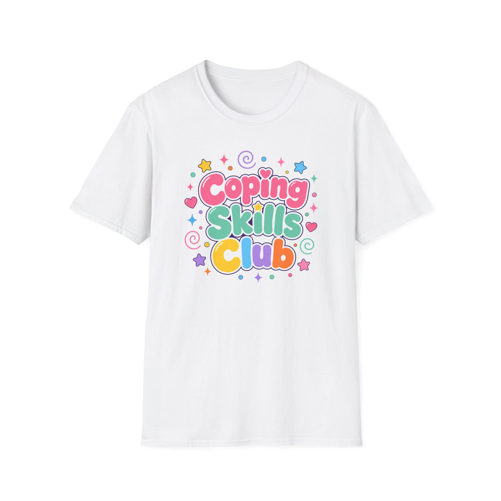 Coping Skills Club T-Shirt — Cute Pastel Mental Health Tee