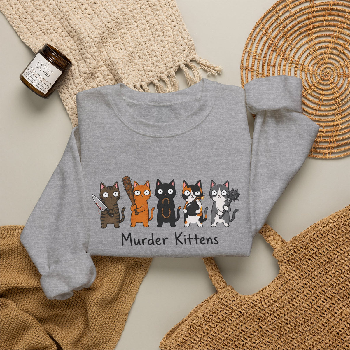 Funny Kittens Cat Lover Crewneck Sweatshirt