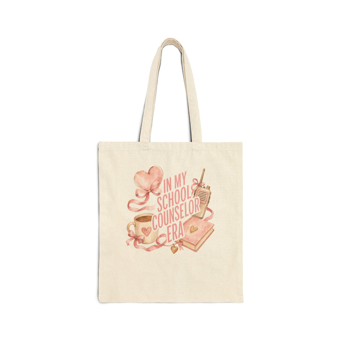 School Counselor Tote Bag - "In My School Counselor Era" Canvas Book & Coffee Tote