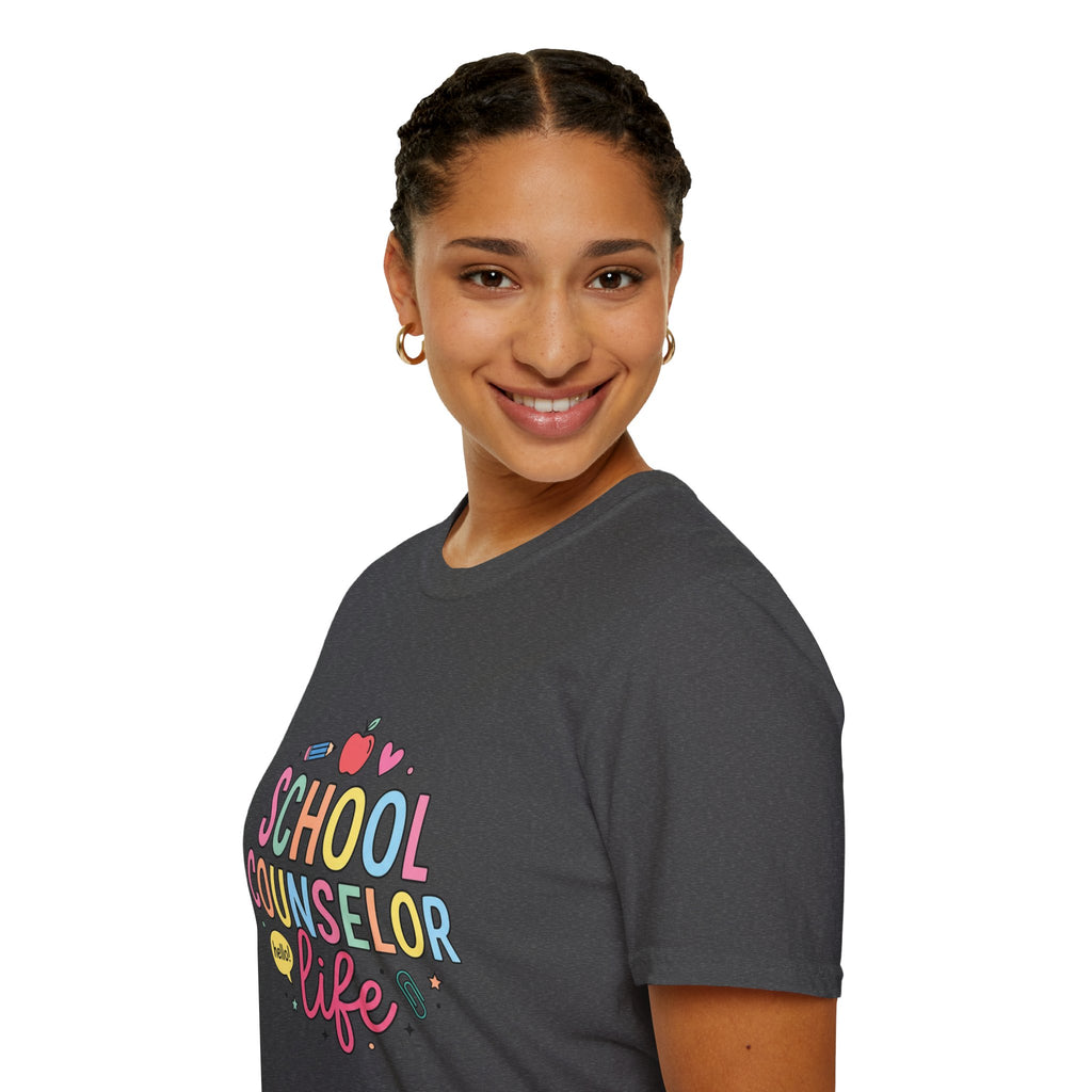 School Counselor Life T-Shirt — Cute Apple & Pencil Design