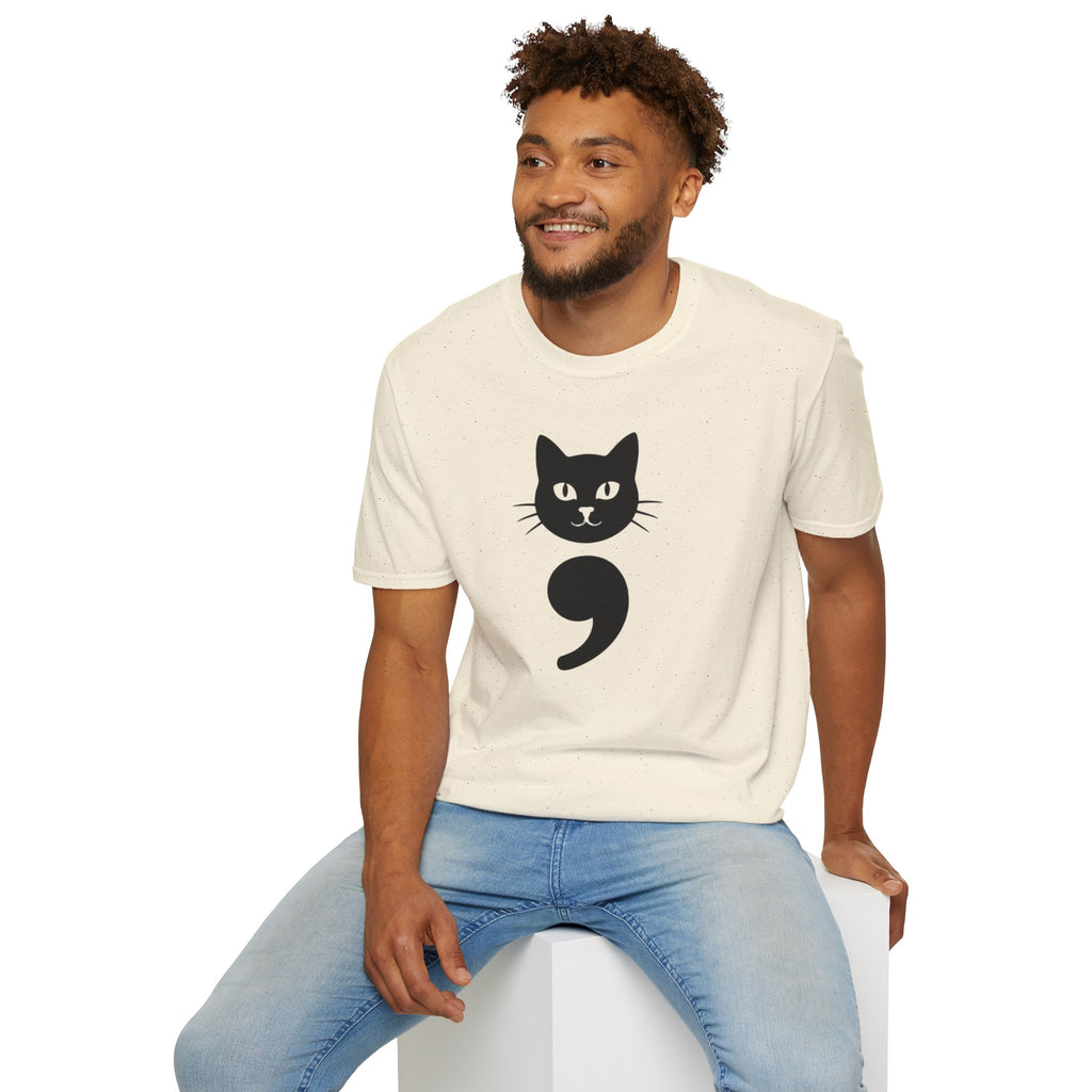 Cat Semicolon T‑Shirt — Mental Health Awareness Cat Tee