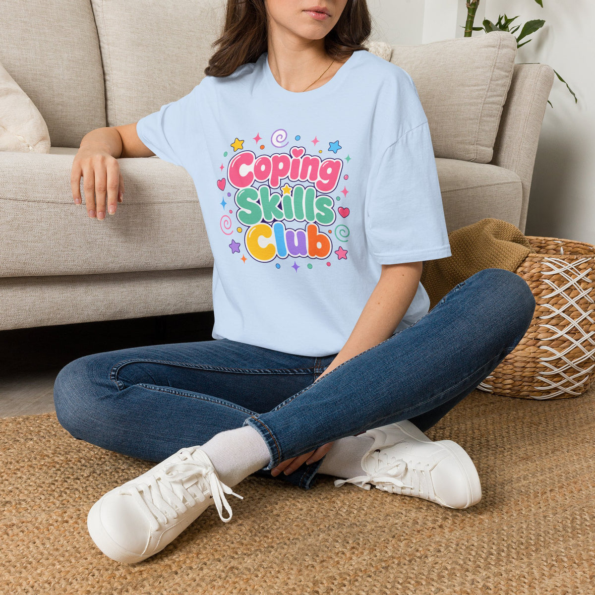 Coping Skills Club T-Shirt — Cute Pastel Mental Health Tee