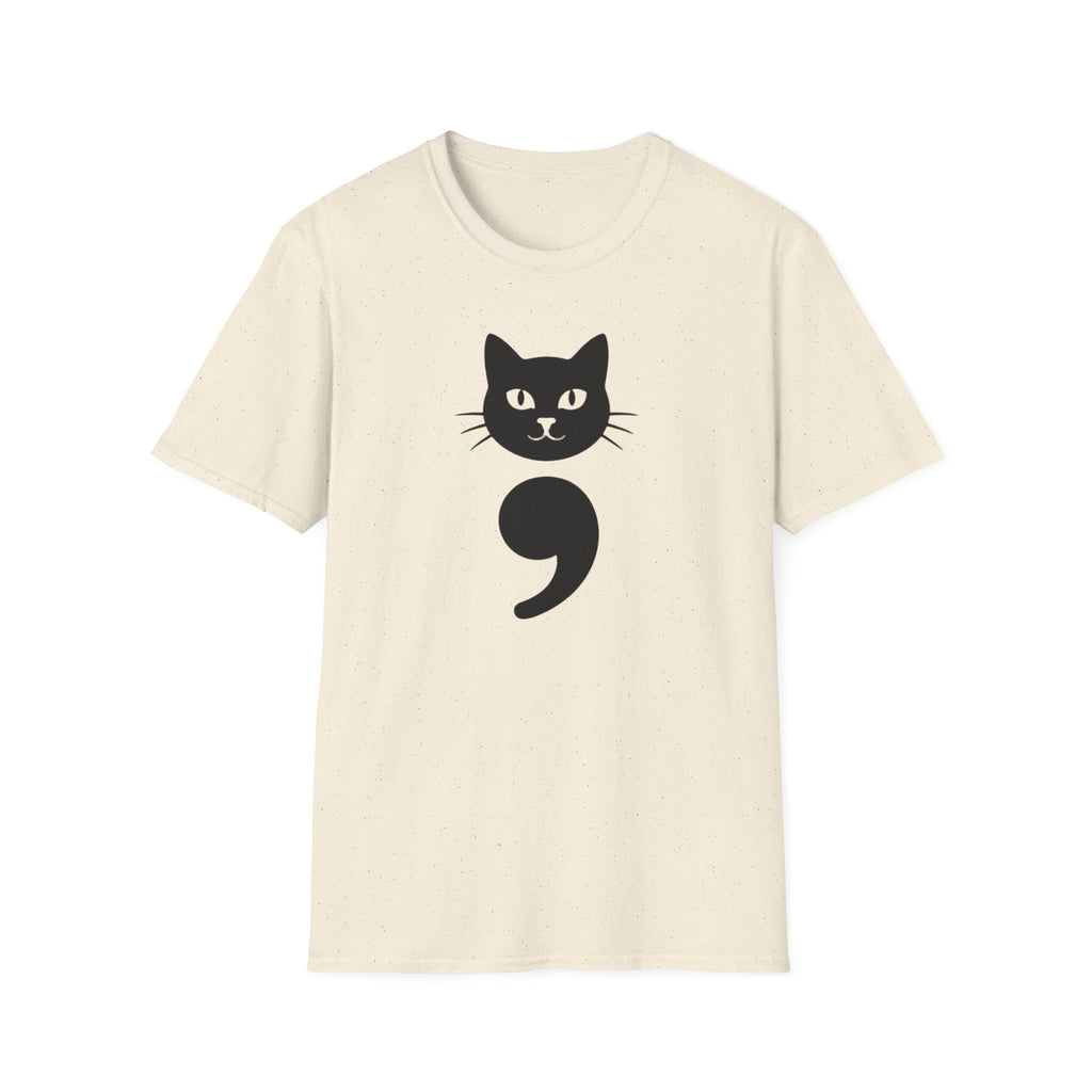 Cat Semicolon T‑Shirt — Mental Health Awareness Cat Tee
