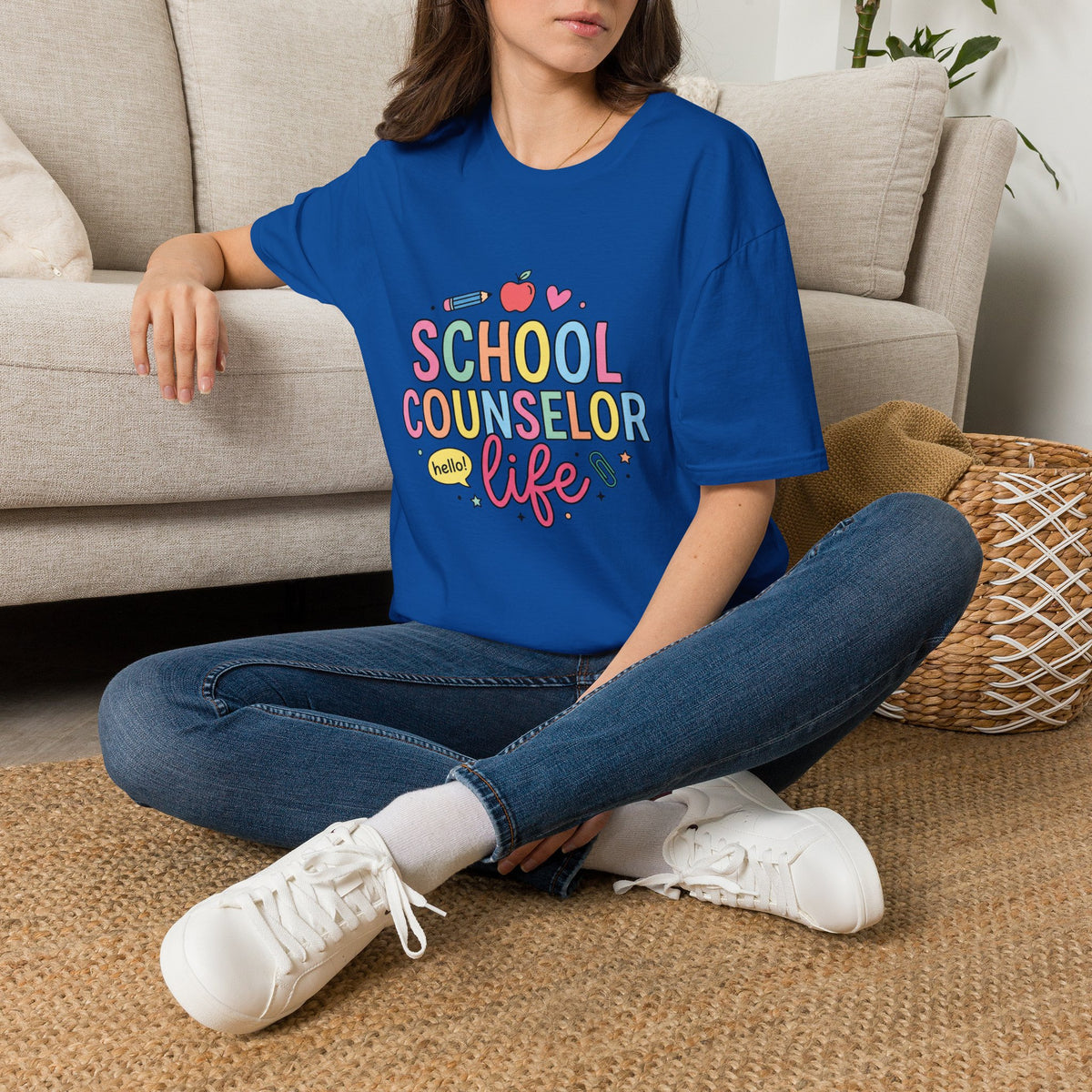 School Counselor Life T-Shirt — Cute Apple & Pencil Design
