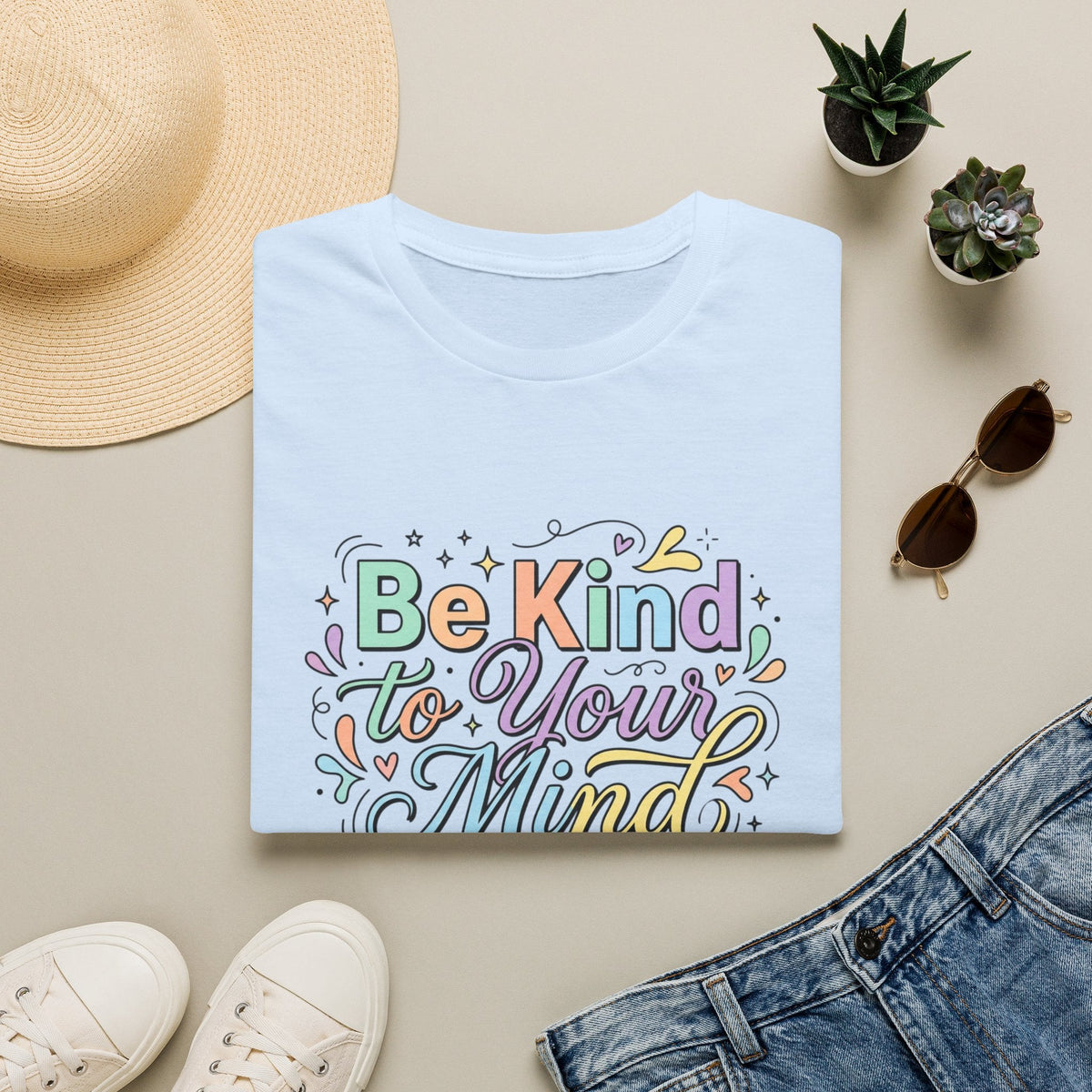 Be Kind to Your Mind T-Shirt in Light Blue – TalkTees