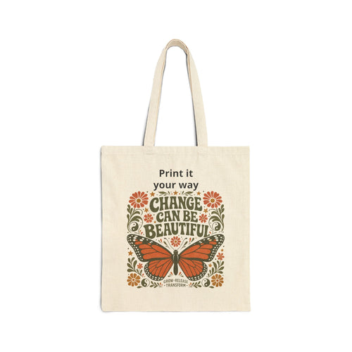 Change Can Be Beautiful Butterfly Tote Bag in Natural – TalkTees