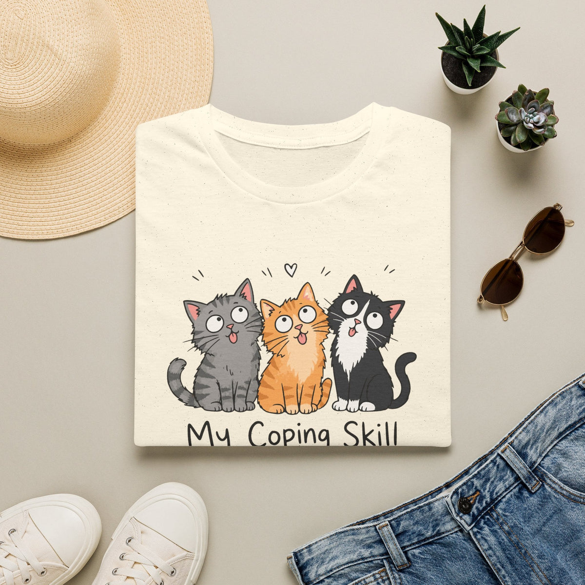 My Coping Skill Is Petting Cats T-Shirt – TalkTees