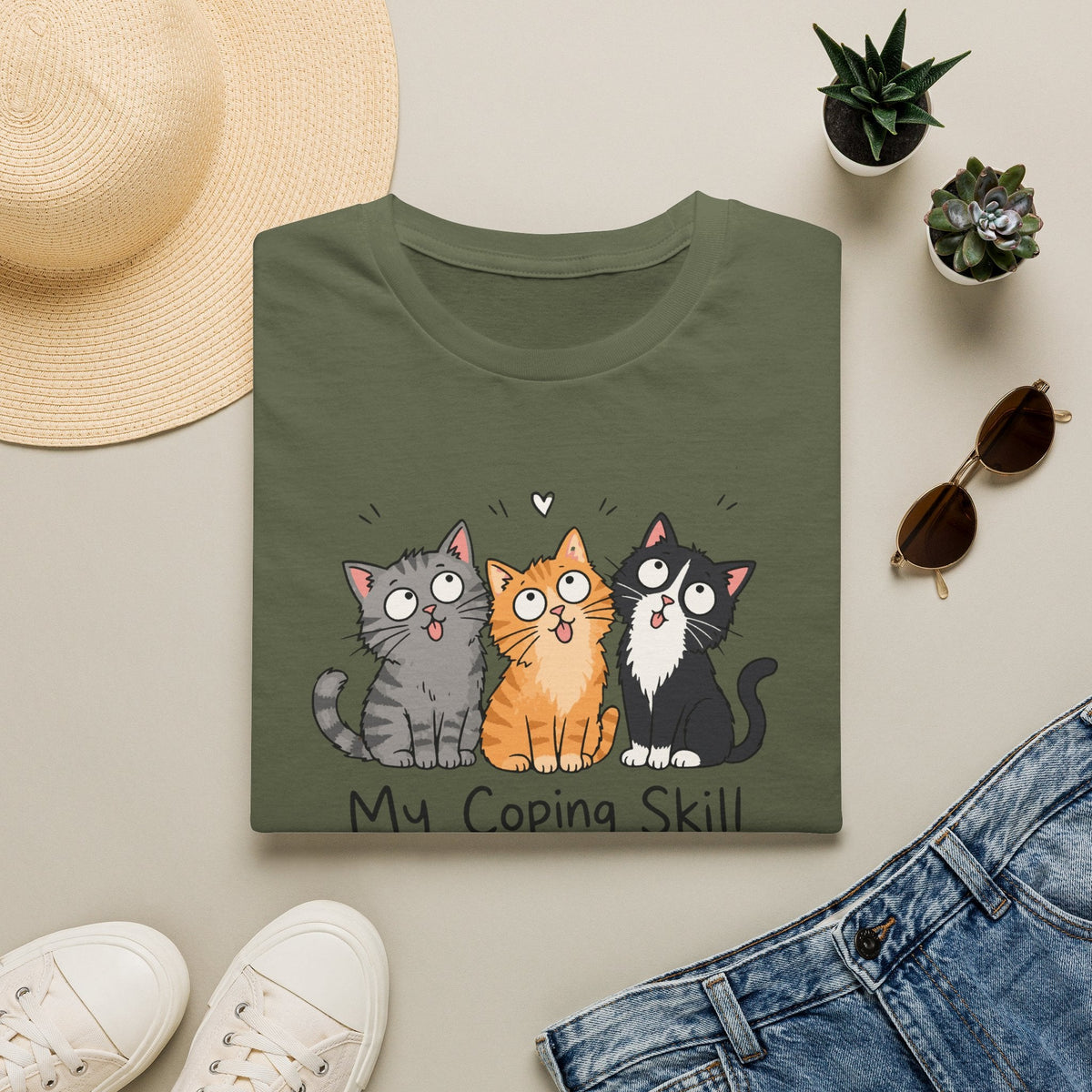 My Coping Skill Is Petting Cats T-Shirt – TalkTees