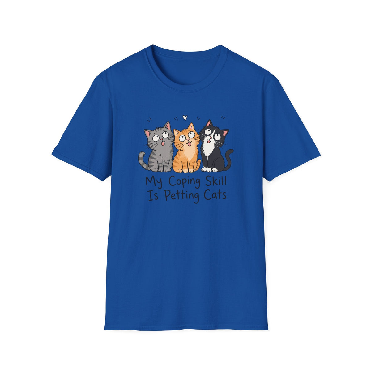 My Coping Skill Is Petting Cats T-Shirt in Royal – TalkTees