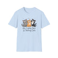 My Coping Skill Is Petting Cats T-Shirt in Light Blue – TalkTees