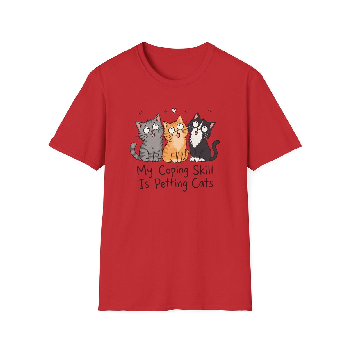 My Coping Skill Is Petting Cats T-Shirt in Red – TalkTees