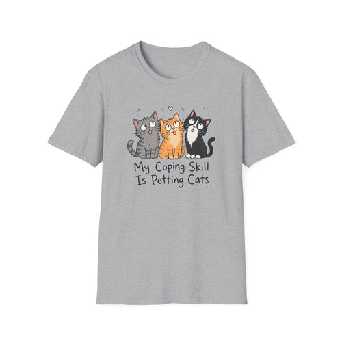 My Coping Skill Is Petting Cats T-Shirt in Sport Grey – TalkTees
