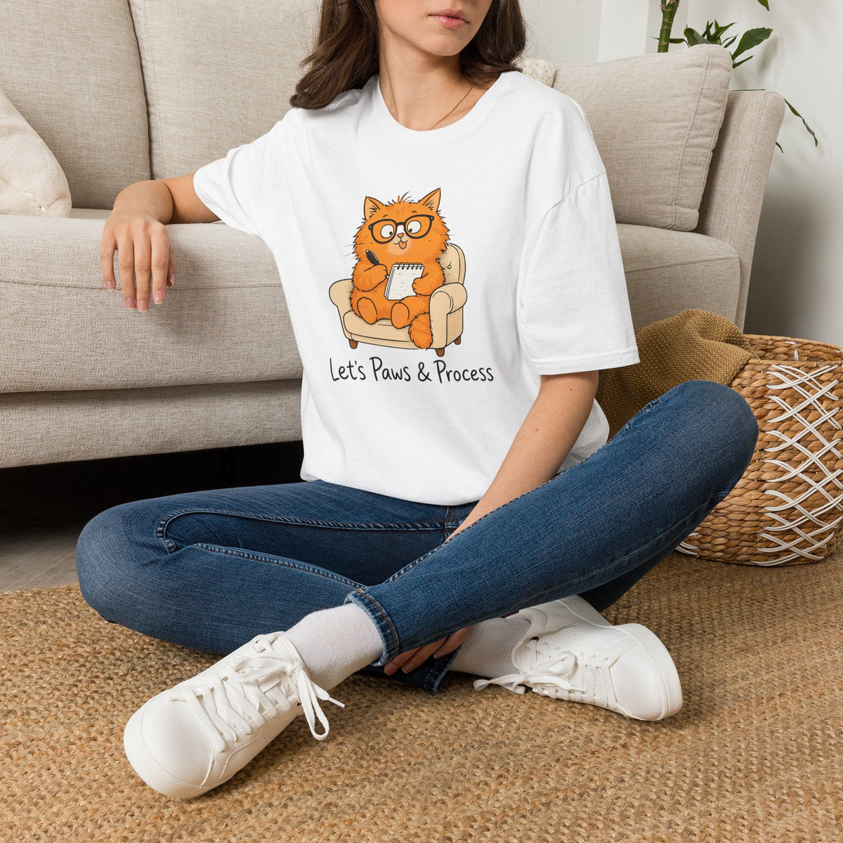 Let's Paws & Process Cat Therapist T-Shirt – TalkTees