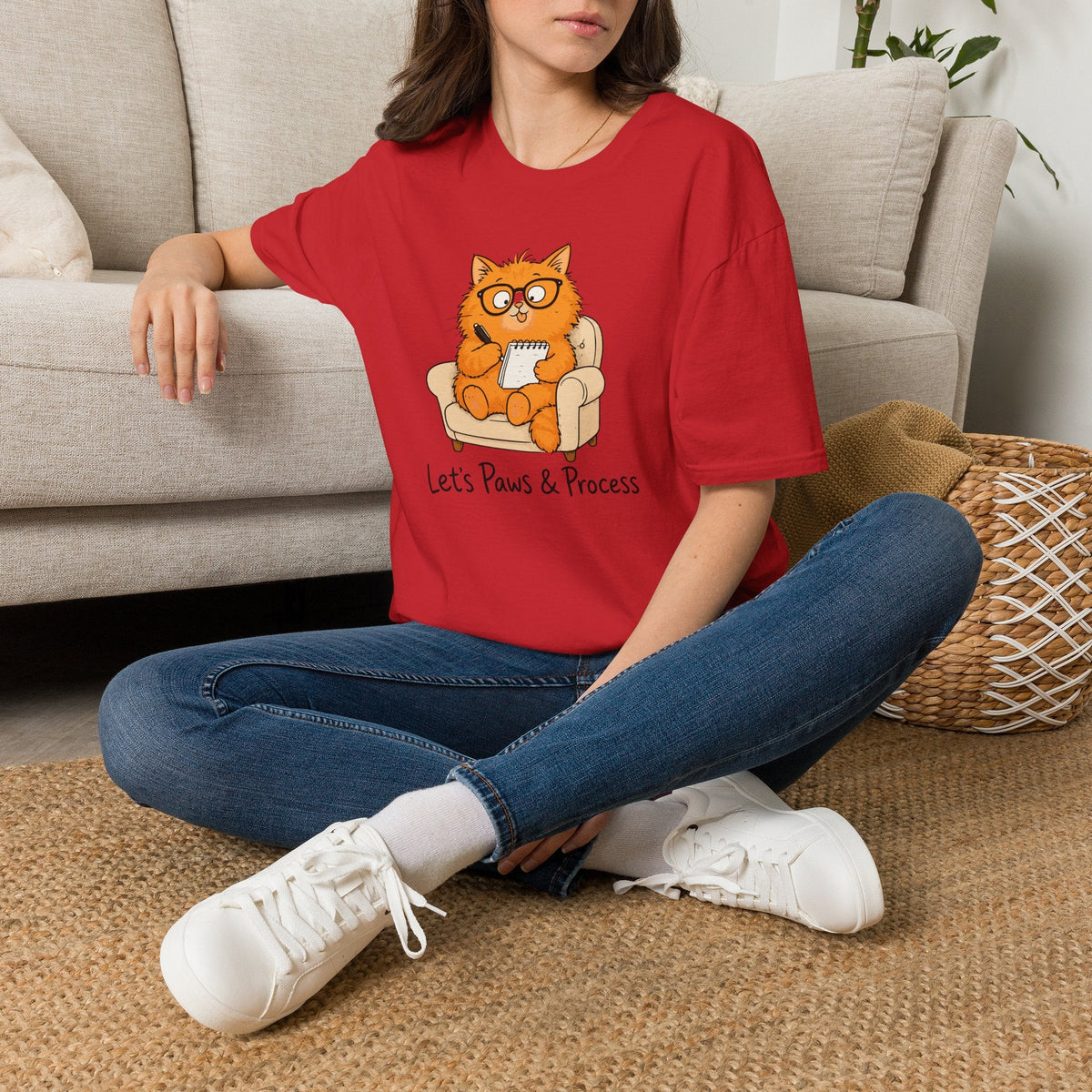 Let's Paws & Process Cat Therapist T-Shirt – TalkTees