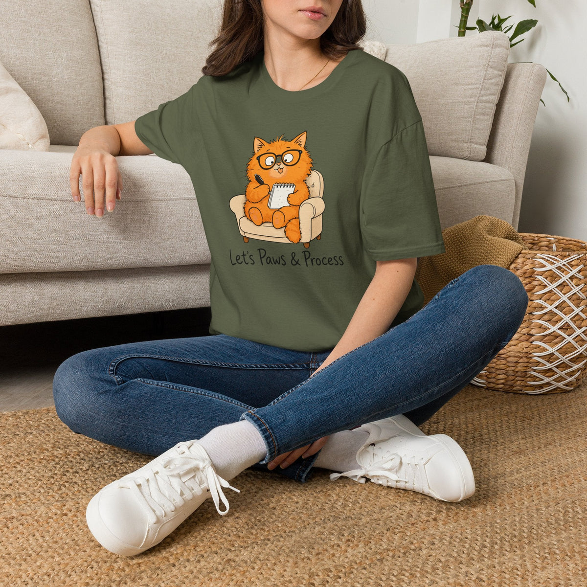 Let's Paws & Process Cat Therapist T-Shirt – TalkTees