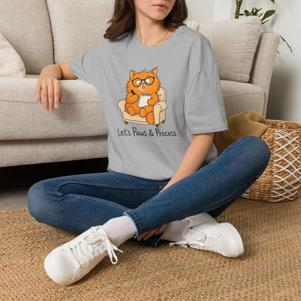 Let's Paws & Process Cat Therapist T-Shirt – TalkTees