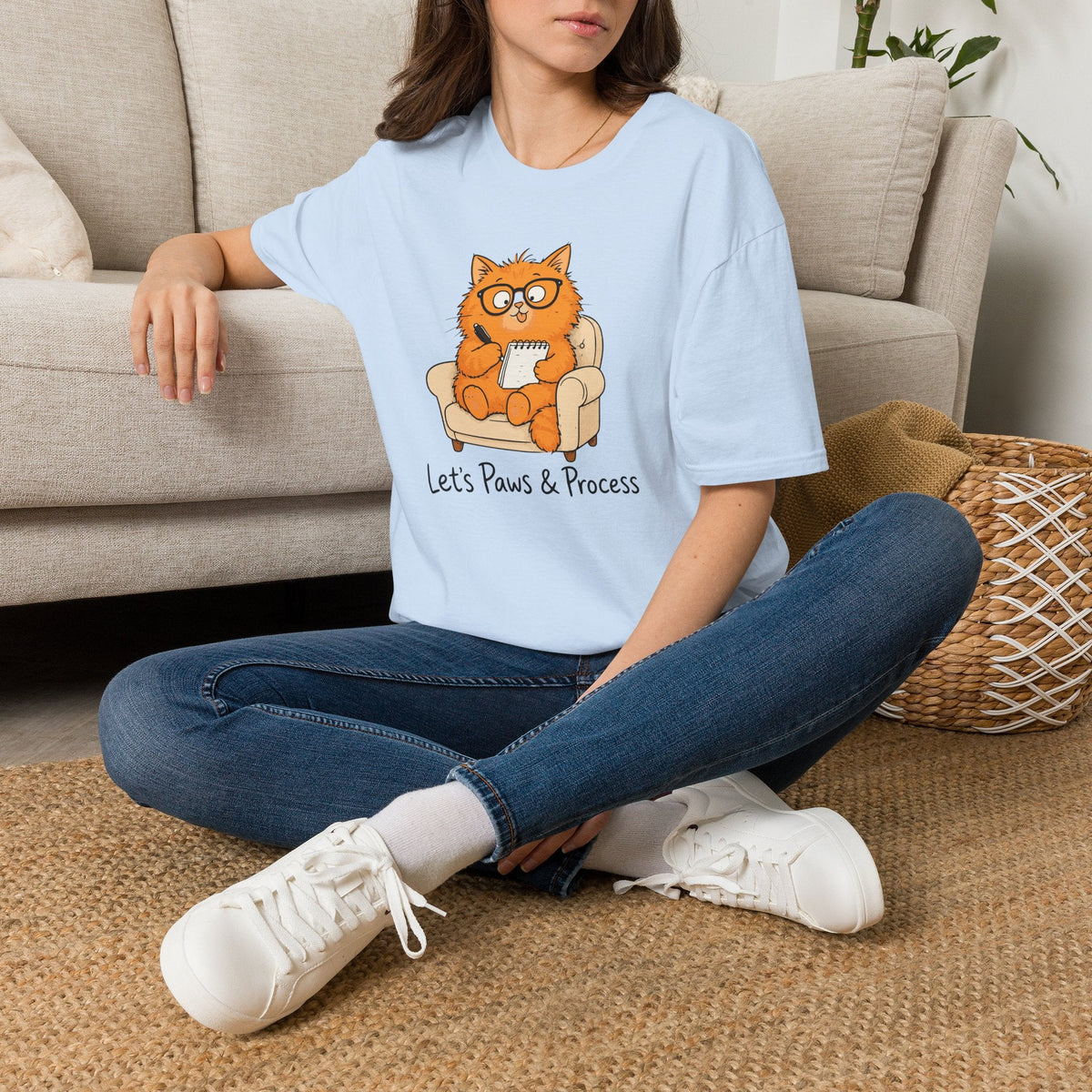 Let's Paws & Process Cat Therapist T-Shirt – TalkTees